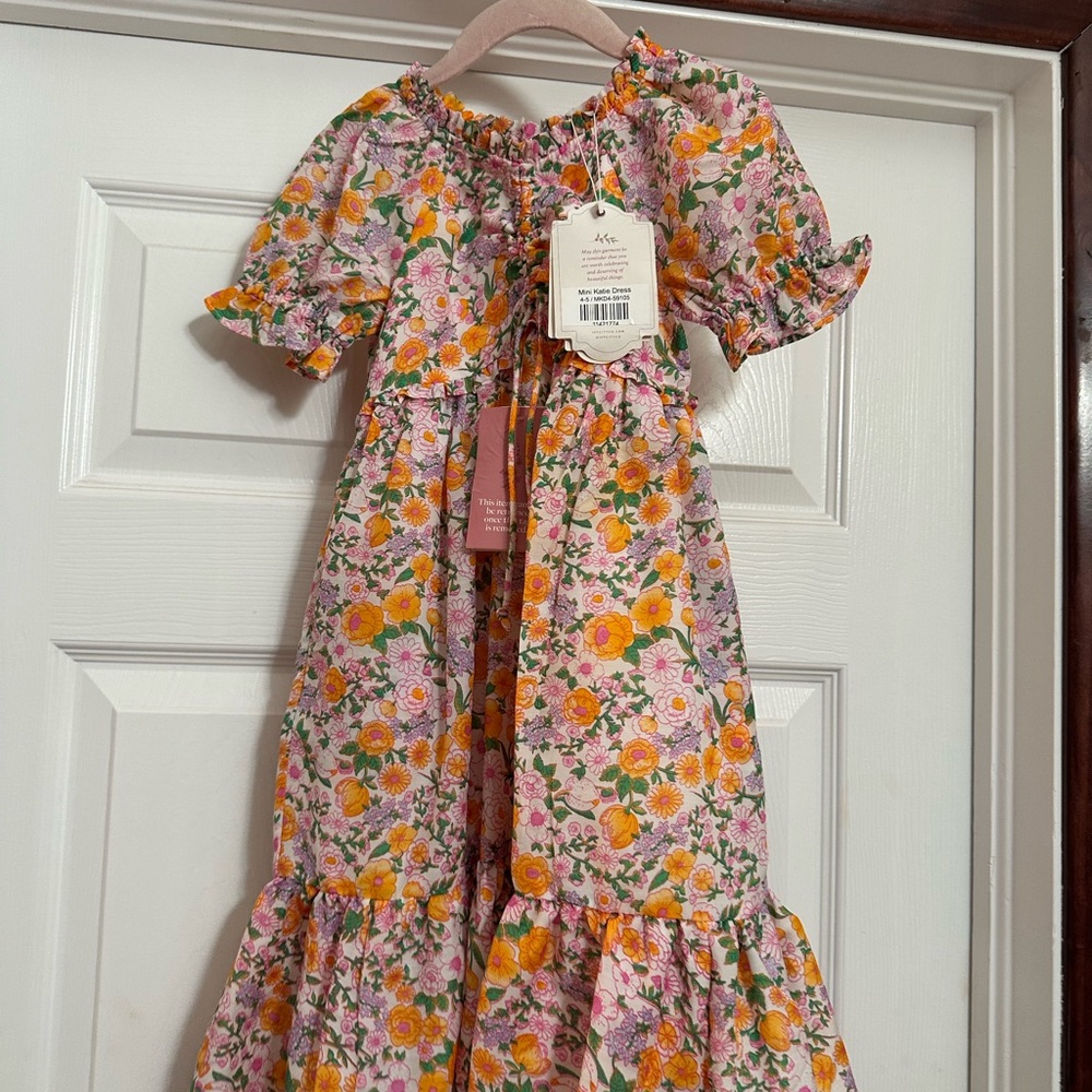 Ivy City Co Mini Katie Dress - White, Pink, Yellow, Green